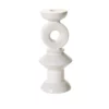 10.25”H X 4.25” WHITE CERAMIC FANTASIA CANDLEHOLDER