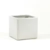 10”X10”X10" MATTE WHITE CERAMIC CUBE/SQUARE POT