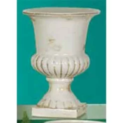 11.25”H WHITE CERAMIC URN