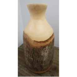 11”H X 7” WOOD VASE