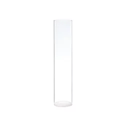 20”H X 4” CLEAR GLASS CHIMNEY VASE (OPEN AT THE BOTTOM AND TOP)