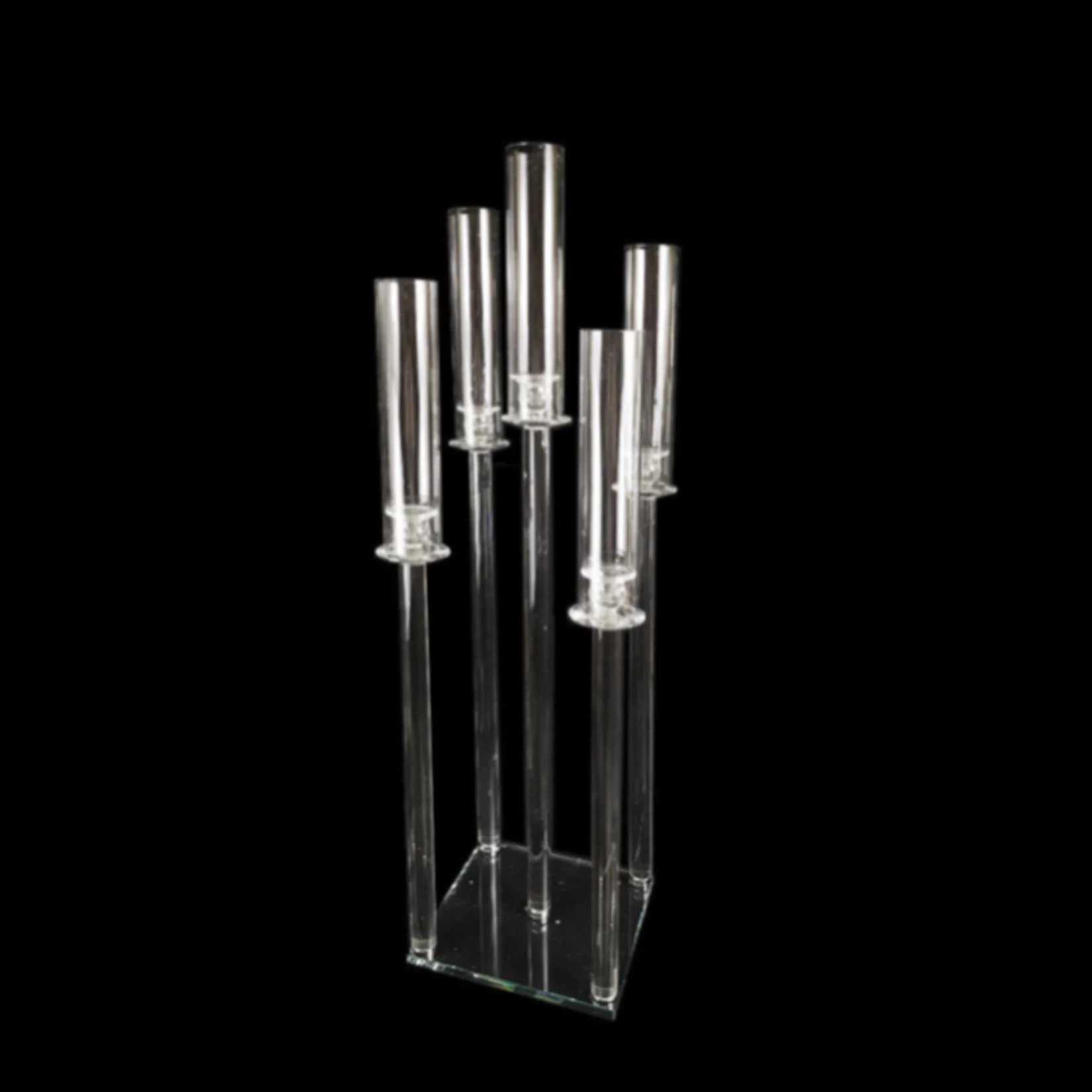 38”H X 10” 5 HEAD CRYSTAL CLUSTER CANDELABRA 3 38”H X 10” 5 HEAD CRYSTAL CLUSTER CANDELABRA