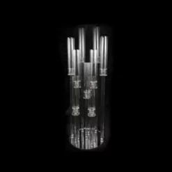 38”H X 12”D 10 HEAD CRYSTAL CLUSTER CANDELABRA