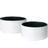 4"H X 8.75"D MATTE WHITE LOW CERAMIC CYLINDER (BLACK INSIDE)