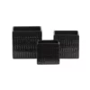 5”H X 5.25” X 5.25” MEDIUM BLACK Ceramic Square Pot With 4 Tier Embossed Oblong Lattice Design Body And Tapered Bottom -Quality Wholesale Shop 5h x 525 x 525 medium black ceramic square pot wit