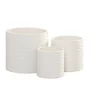 6” X 6” MEDIUM WHITE CERAMIC CYLINDER EMBOSSED VECTOR PATTERN