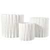 6” X 6” MEDIUM WHITE CERAMIC CYLINDER WITH VERTICAL EMBOSSED -Quality Wholesale Shop 6 x 6 medium white ceramic cylinder with vertical