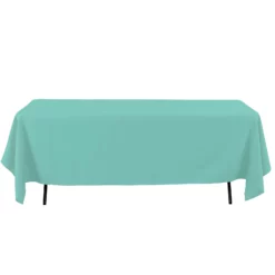 60X126'' AQUA RECTANGULAR POLYESTER TABLECOVER