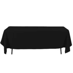 60X126'' RECTANGLE POLYESTER TABLE COVER, BLACK 38-0025BK