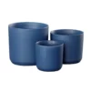 6.75”H X 7” LARGE BLUE CERAMIC CYLINDER (LIKE KENDALL)