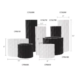 6.75"H X 8"D MATTE WHITE TEXTURED CERAMIC CYLINDER -Quality Wholesale Shop 675h x 8d matte white textured ceramic cylinder 1