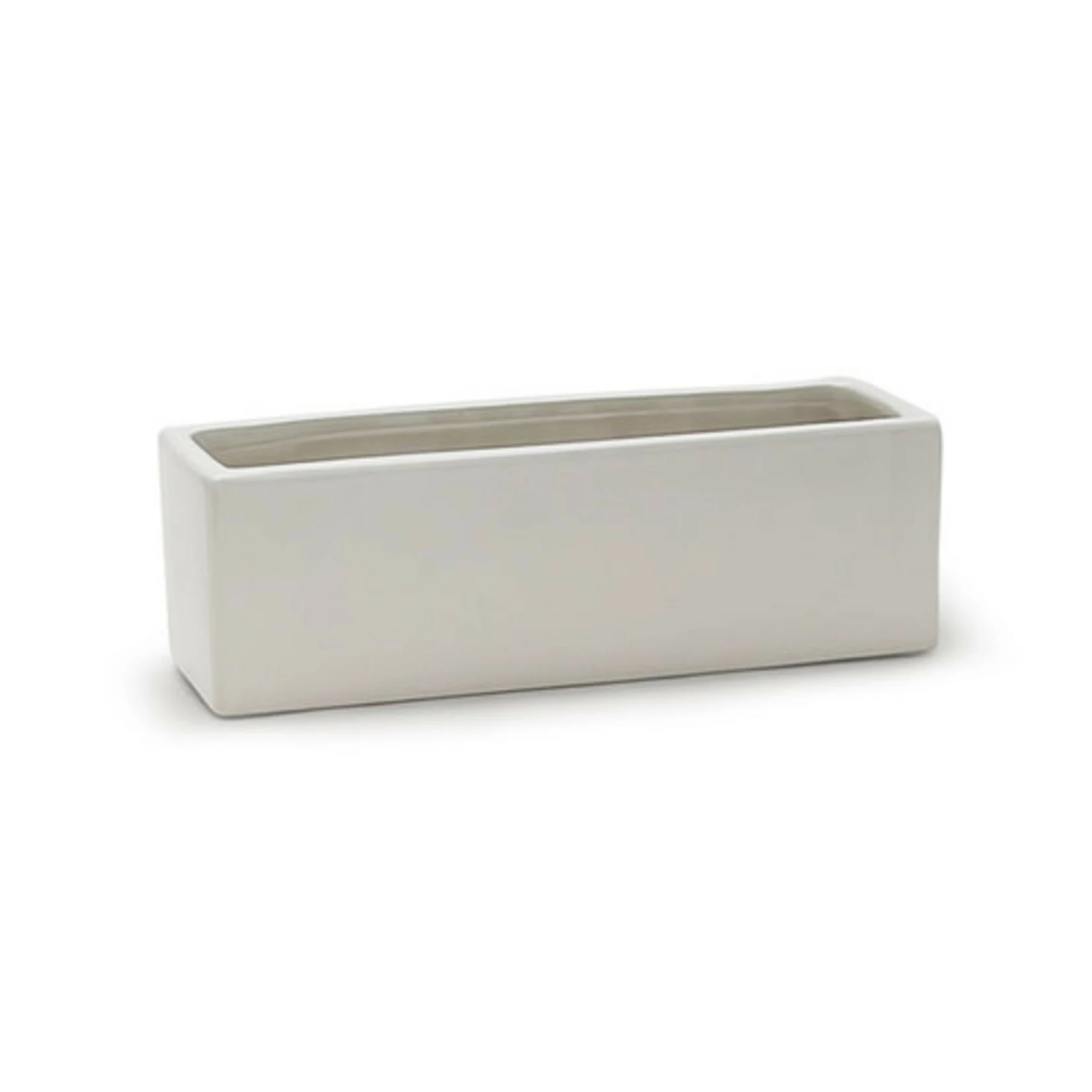 6"H X 16" X 4" MATTE WHITE LOW RECTANGLE CERAMIC 3 6"H X 16" X 4" MATTE WHITE LOW RECTANGLE CERAMIC