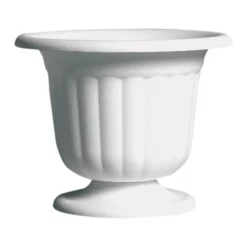9 5/8"h X 10.88" Pedestal Urn - White
