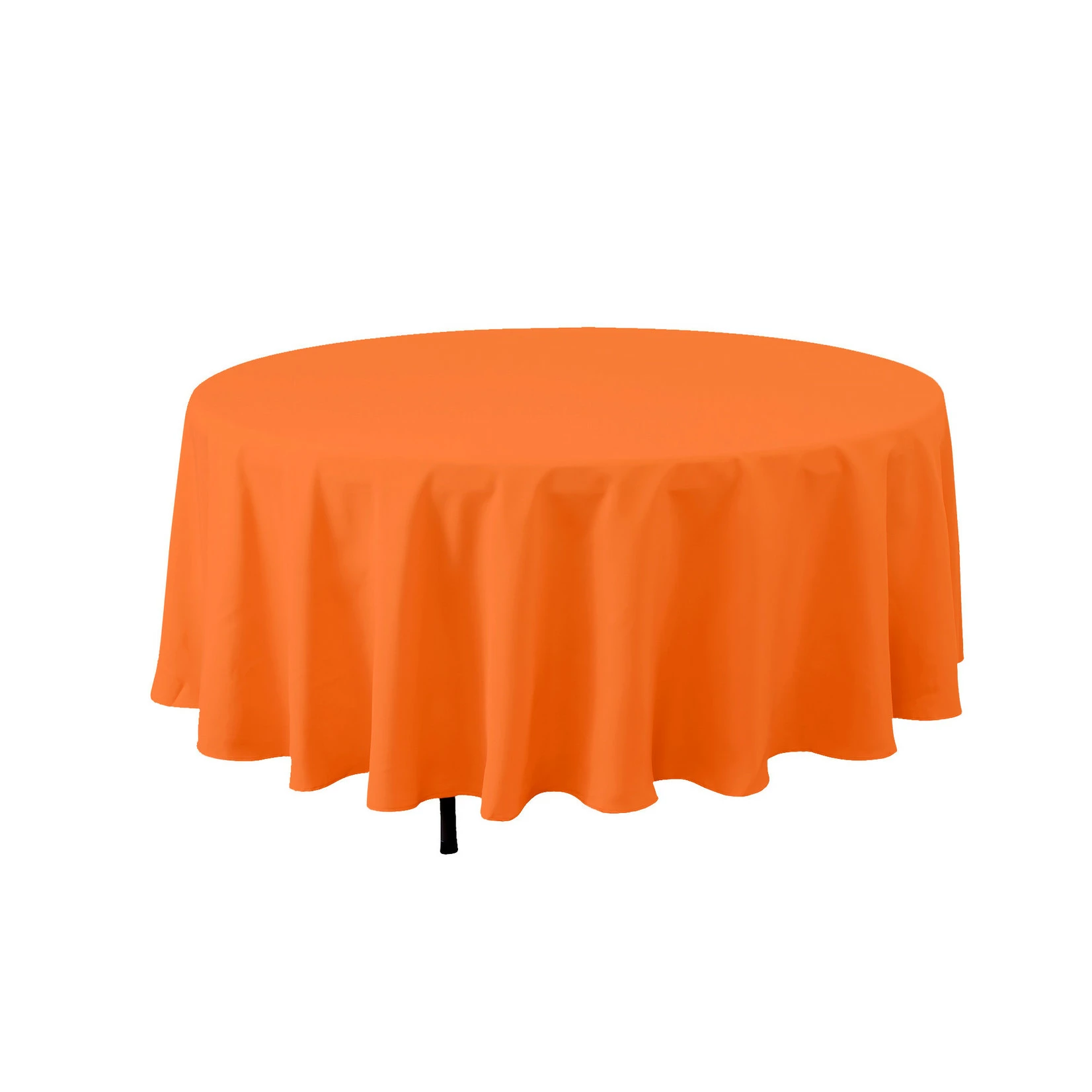 90'' ORANGE ROUND POLYESTER TABLECOVER 3 90'' ORANGE ROUND POLYESTER TABLECOVER