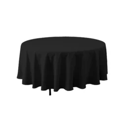 90'' ROUND POLYESTER TABLECOVER, BLACK