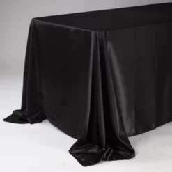 90 X 132'' BLACK RECTANGLE SATIN TABLECLOTH