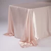 90 X 132'' BLUSH RECTANGULAR SATIN TABLECLOTH -Quality Wholesale Shop 90 x 132 blush rectangular satin tablecloth