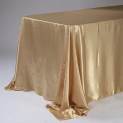 90 X 132'' GOLD RECTANGLE SATIN TABLECLOTH