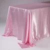 90 X 132'' RECTANGLE PINK SATIN TABLECLOTH -Quality Wholesale Shop 90 x 132 rectangle pink satin tablecloth