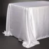 90 X 132'' RECTANGLE WHITE SATIN TABLECLOTH -Quality Wholesale Shop 90 x 132 rectangle white satin tablecloth
