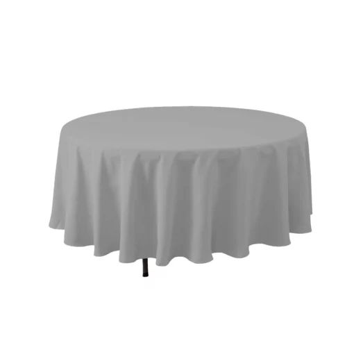 90''SILVER ROUND POLYESTER TABLECOVER -Quality Wholesale Shop 90silver round polyester tablecover