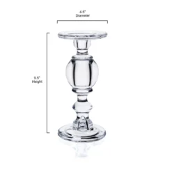 9.5”h X 4.5” GLASS PILLER AND TAPER CANDLE HOLDER -Quality Wholesale Shop 95h x 45 glass piller and taper candle holder 3