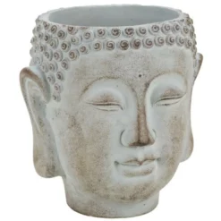 9.5"h X 7.5" CEMENT BUDDHA HEAD PLANTER