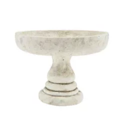 9.75”h X 8” CERAMIC MARBLE COMPOTE