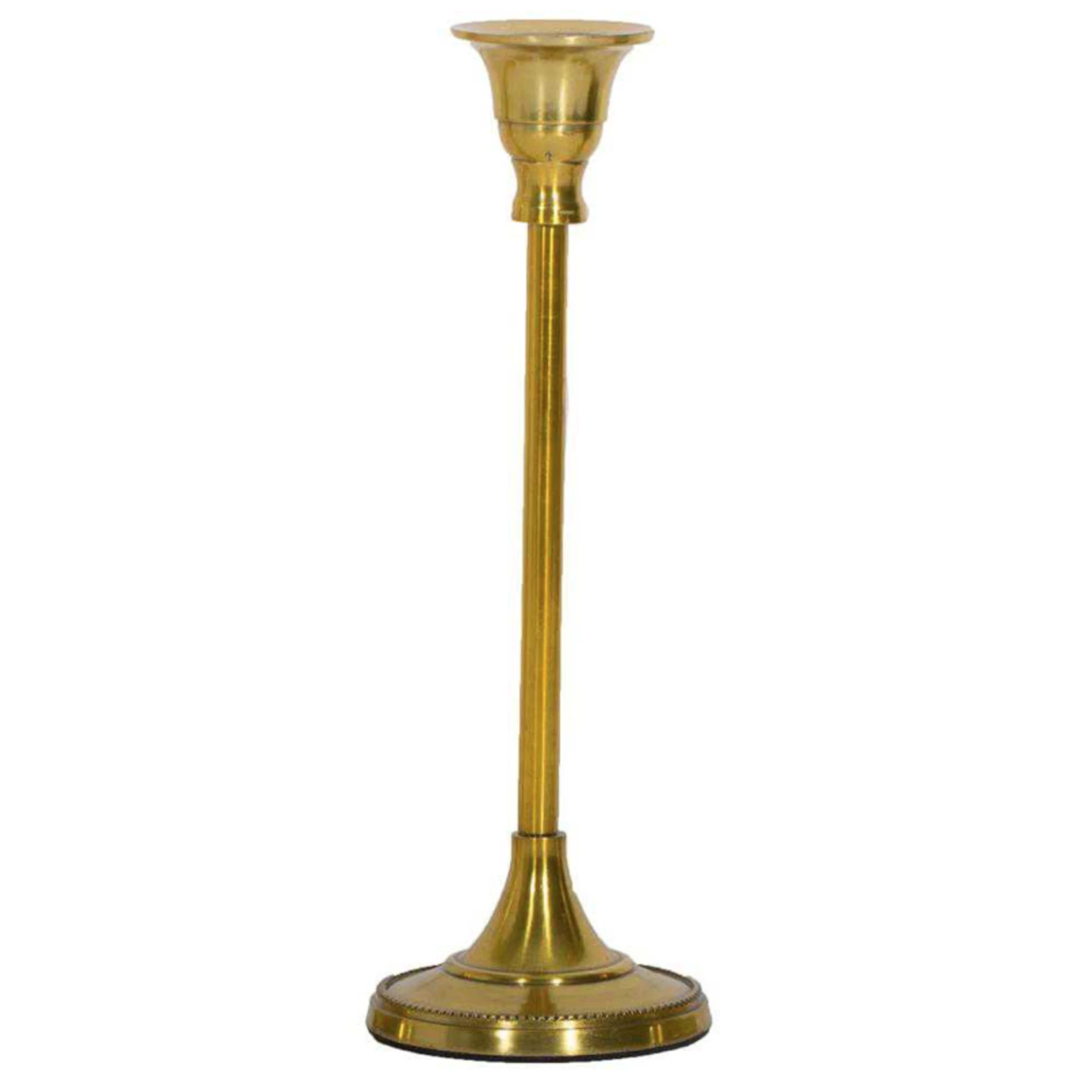 9”H X 3” GOLD METAL TAPER CANDLE HOLDER 3 9”H X 3” GOLD METAL TAPER CANDLE HOLDER