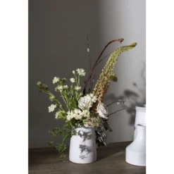 12.25”H X 8.25” WHITE CERAMIC ALBAN VASE -Quality Wholesale Shop accent decor 1225h x 825 white ceramic alban vase 1