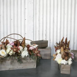 18.25” X 6.5” X 5.75”H WHITE WASH LOW RECTANGLE WOODLAND PLANTER (AD) -Quality Wholesale Shop accent decor 1825 x 65 x 575h white wash low recta 1