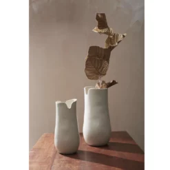 19.75”H X 9.75” OFF-WHITE CERAMIC CALDERA VASE -Quality Wholesale Shop accent decor 1975h x 975 off white ceramic caldera 2