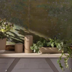 3.75"H X 14"LONG X 5.5"W TAN/BROWN LONG AND LOW MORRIGAN TROUGH -Quality Wholesale Shop accent decor 375h x 14long x 55w tan brown long an 3