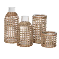 4” X 4” JAXON COLLECTION POT CANE VASE (AD) (BOHO) -Quality Wholesale Shop accent decor 4 x 4 jaxon collection pot cane vase 1