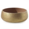 5.75"H X 15.25" GOLD CERAMIC MECCA LOW BOWL -Quality Wholesale Shop accent decor 575h x 1525 gold ceramic mecca low bo