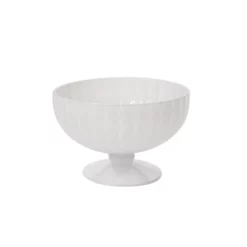 5”H X 7.75” WHITE GLASS KYANDI COMPOTE