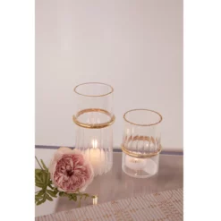 6”H X 2.75” GLASS RING VOTIVE -Quality Wholesale Shop accent decor 6h x 275 glass ring votive 2