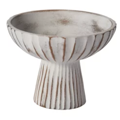 6"h X 8" CERAMIC PARTH COMPOTE