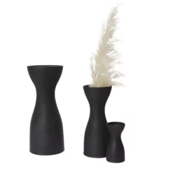 8”H X 3.75” BLACK CERAMIC LOVISA VASE -Quality Wholesale Shop accent decor 8h x 375 black ceramic lovisa vase 1