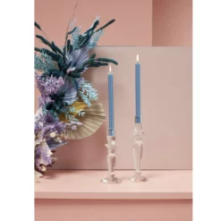 9”H X 3.5” GLASS INTERLUDE CANDLESTICK -Quality Wholesale Shop accent decor 9h x 35 glass interlude candlestick 1