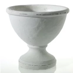 9"H X 9.75" WHITE CERAMIC BENOIT COMPOTE