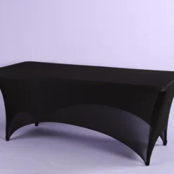 BLACK SPANDEX 8’ REC TABLE COVER 96"L X 30"W X 29"H