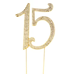 GOLD RHINESTONE CAKE TOPPER #15