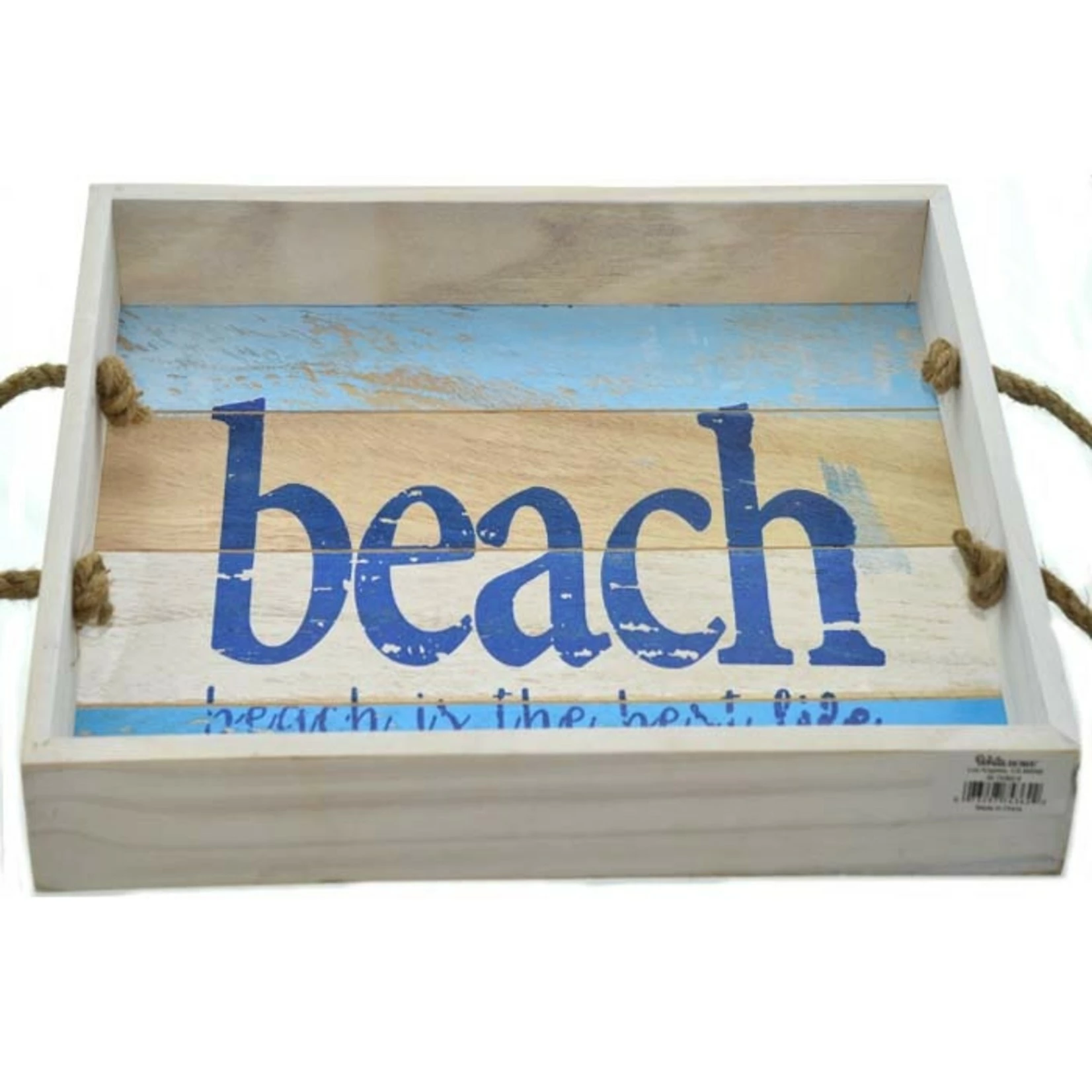 WOOD TRAY "BEACH" 16 X 12" 3 WOOD TRAY "BEACH" 16 X 12"