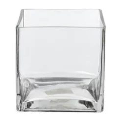 10" X 10" X 10" CLEAR GLASS CUBE VASE