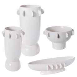 10.25”h X 17.25” WHITE CERAMIC RIVERIE COMPOTE BOWL -Quality Wholesale Shop 1025h x 1725 white ceramic riverie compote bowl 3