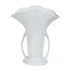 10.5" X 4.75" WHITE POTTERY VASE