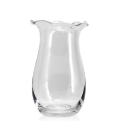 10.5”H X 7” GLASS FLUTED FLOWER VASE