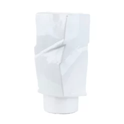 10”H X 5.75” X 5.5” WHITER CERAMIC ASTRO PLANTER