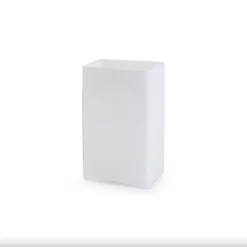 10”H X 6” X 4” WHITE GLASS BLOCK VASE